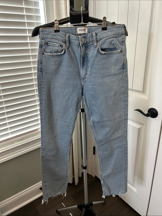 Agolde Denim - Agolde Women's Light Blue Straight-Leg Jeans